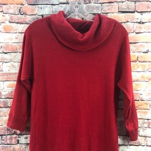Chicos Cowl Neck Sweater RED Size 2